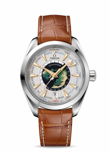 Omega Seamaster Aqua Terra 150M Master Chronometer 43 Worldtimer Platinum / Enamel / Alligator 220.93.43.22.99.001 (22093432299001)
